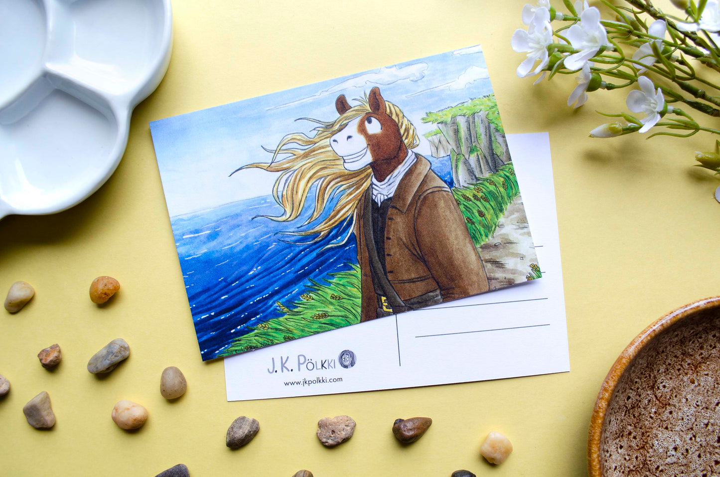 Hevonen rannikolla - Postikortti