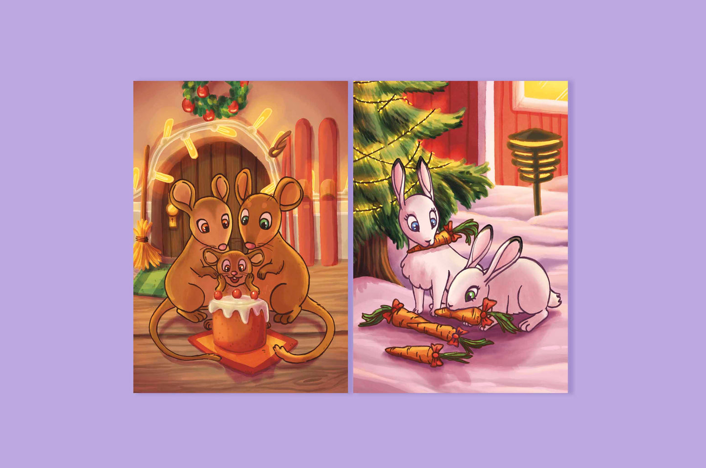 Eläinten joulu - Joulukortit