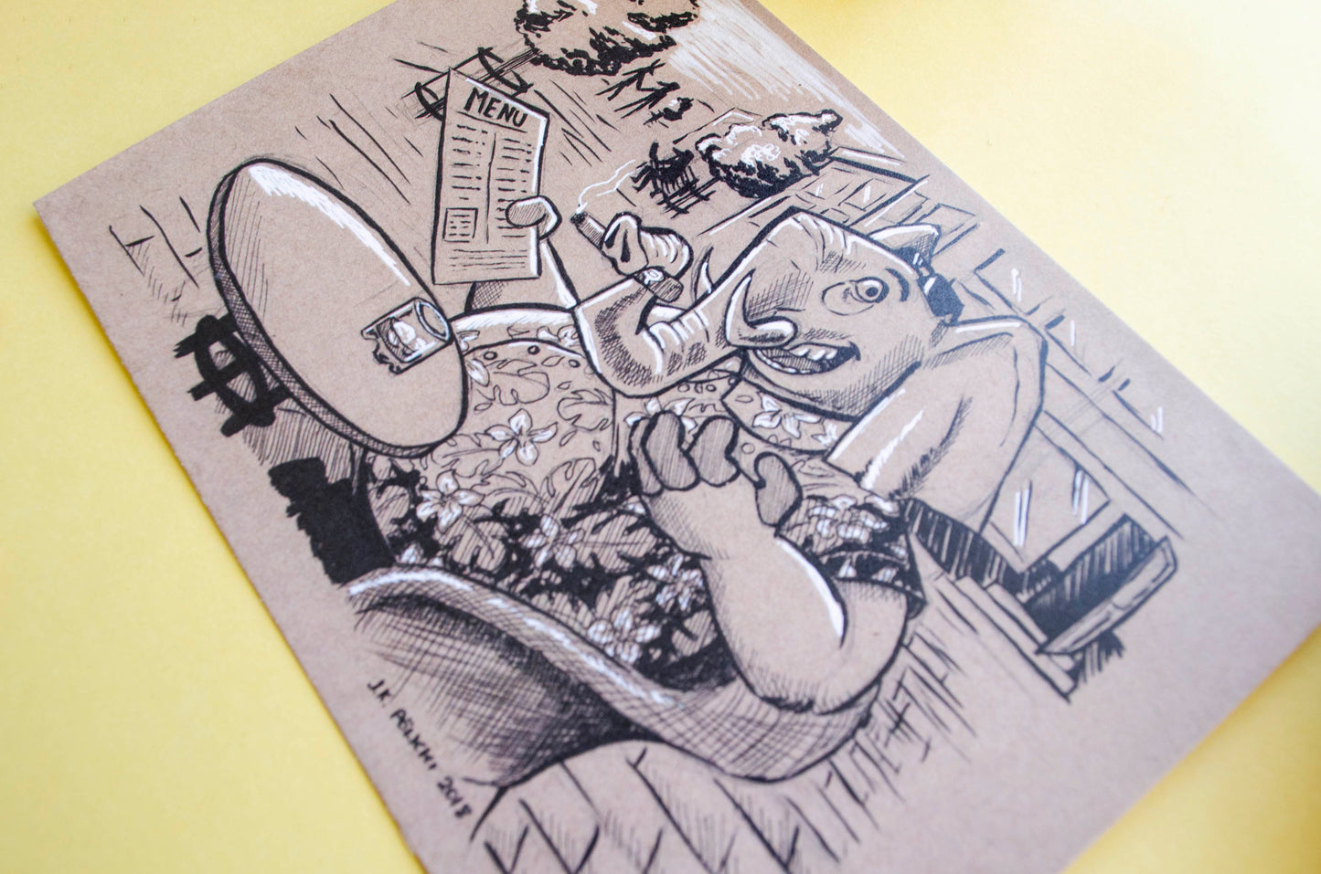 Norsu lomalla - Postikortti