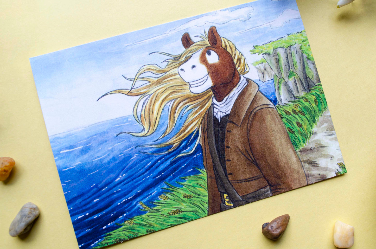 Hevonen rannikolla - Postikortti