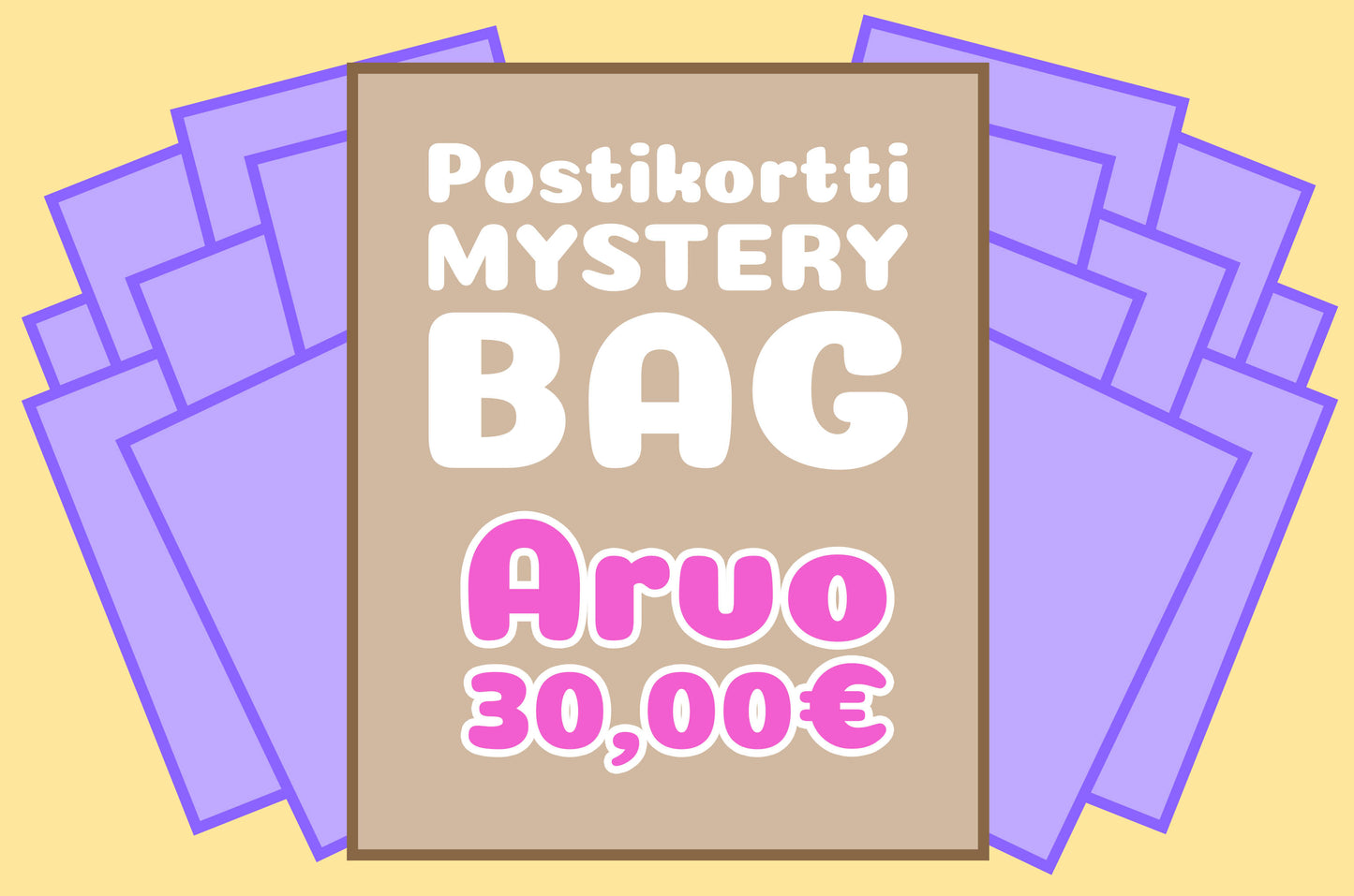 Postikortti Mystery Bag - Vain tämän viikonlopun ajan!