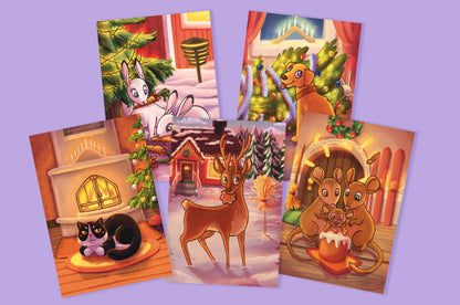 Eläinten joulu - Joulukortit