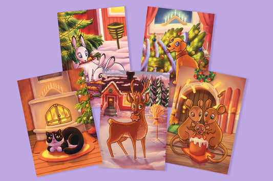Eläinten joulu - Joulukortit