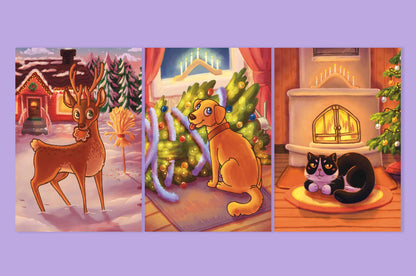 Eläinten joulu - Joulukortit