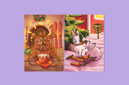 Eläinten joulu - Joulukortit