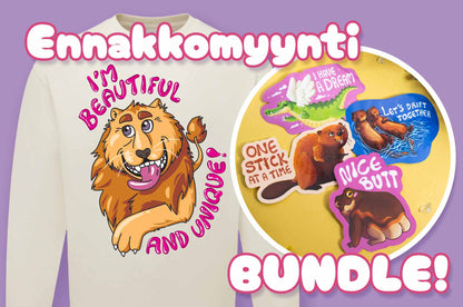 I'm Beautiful and Unique! - Leijona Collegepaita ja Inspiration Tarrabundle - ENNAKKOMYYNTI