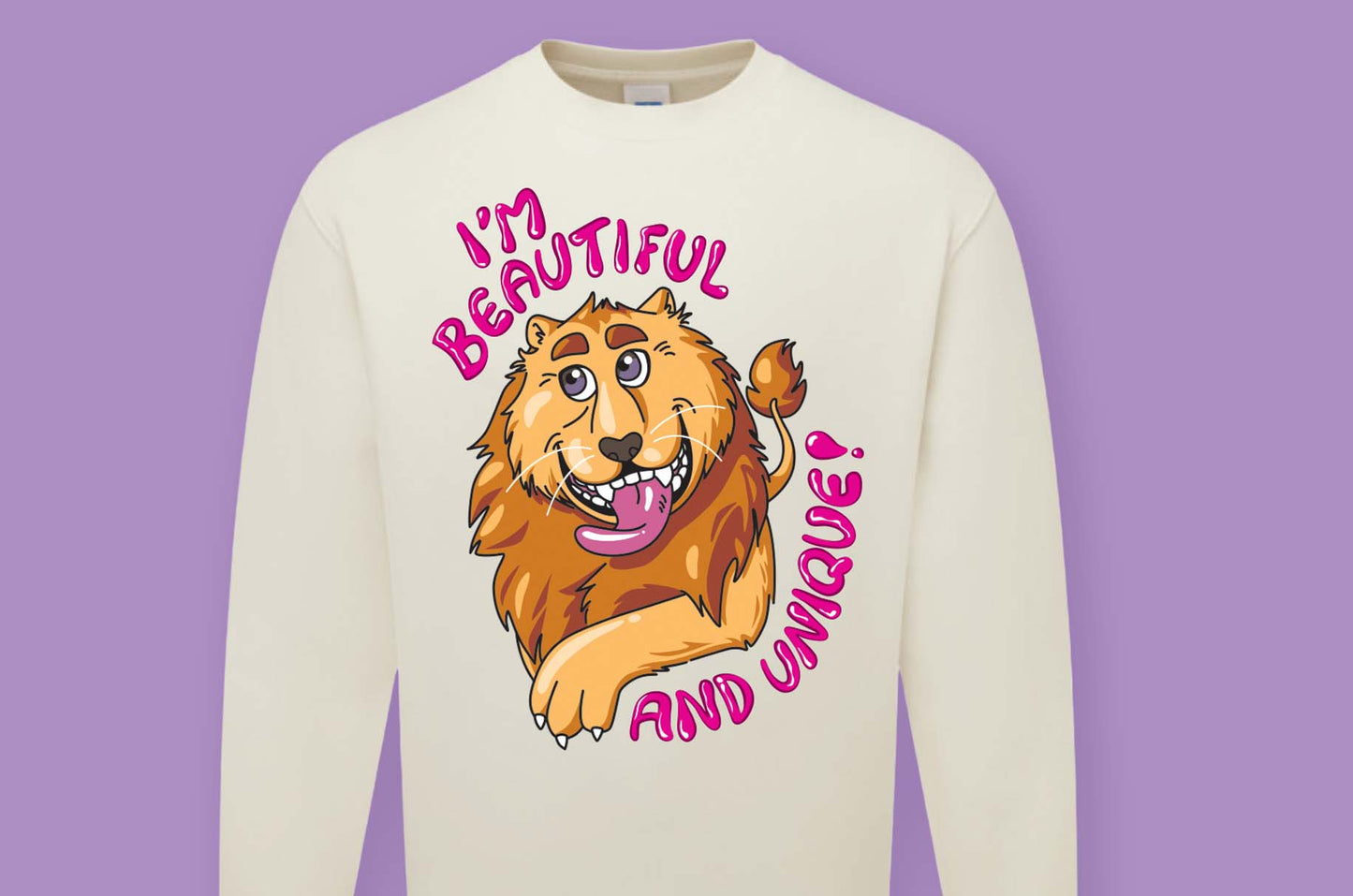 I'm Beautiful and Unique! - Leijona Collegepaita ja Inspiration Tarrabundle - ENNAKKOMYYNTI