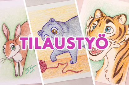 Tilaustyö - A5 Värikynä muotokuvapiirros